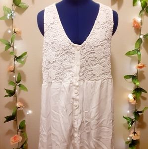 White lace tank top shirt